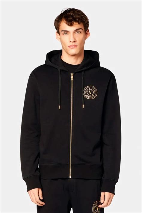 sudadera versace negra|Sudaderas de Hombre Versace – Ropa de Lujo .